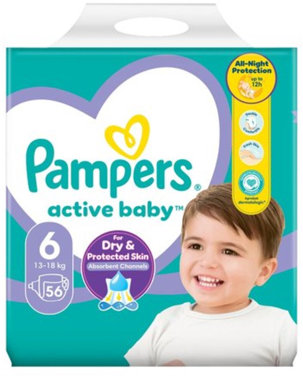 Pampers Baby-Dry Luiers - Maat 6 - 56 Stuks