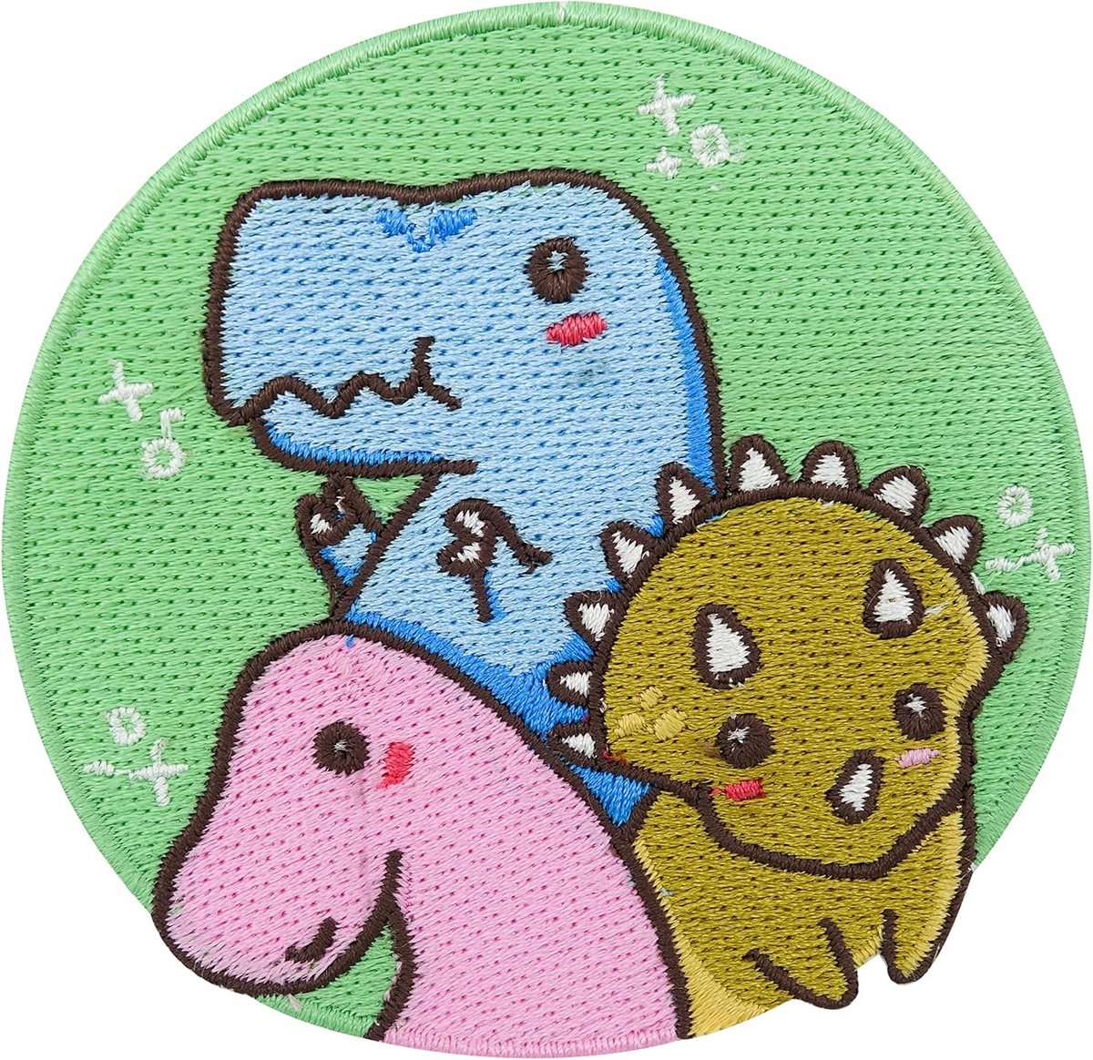 Ronde Strijklappen Dinosaurus Opstrijkbare Patch voor Kinderkleding
