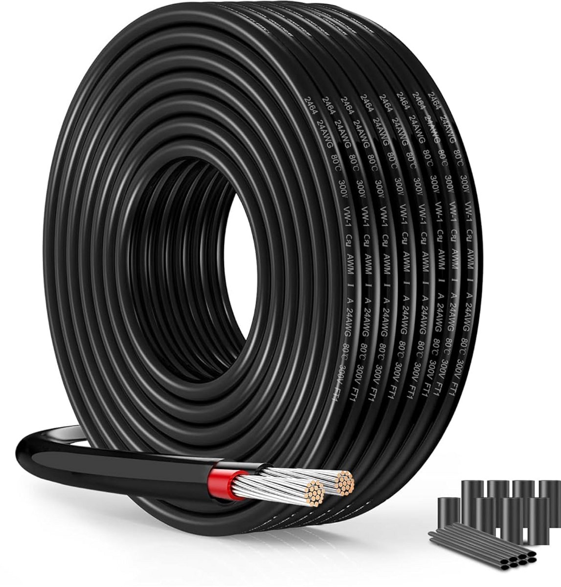 Flexibele 2-aderige Laagspanningskabel 24 AWG/0,2 mm² - 15 Meter - Voor LED en Elektronica