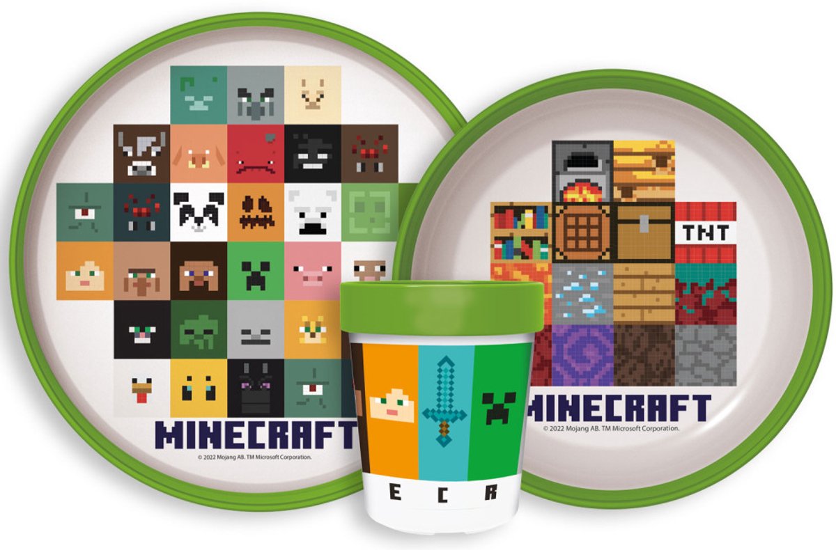 Minecraft Crafters antislip serviesset, microplastic set