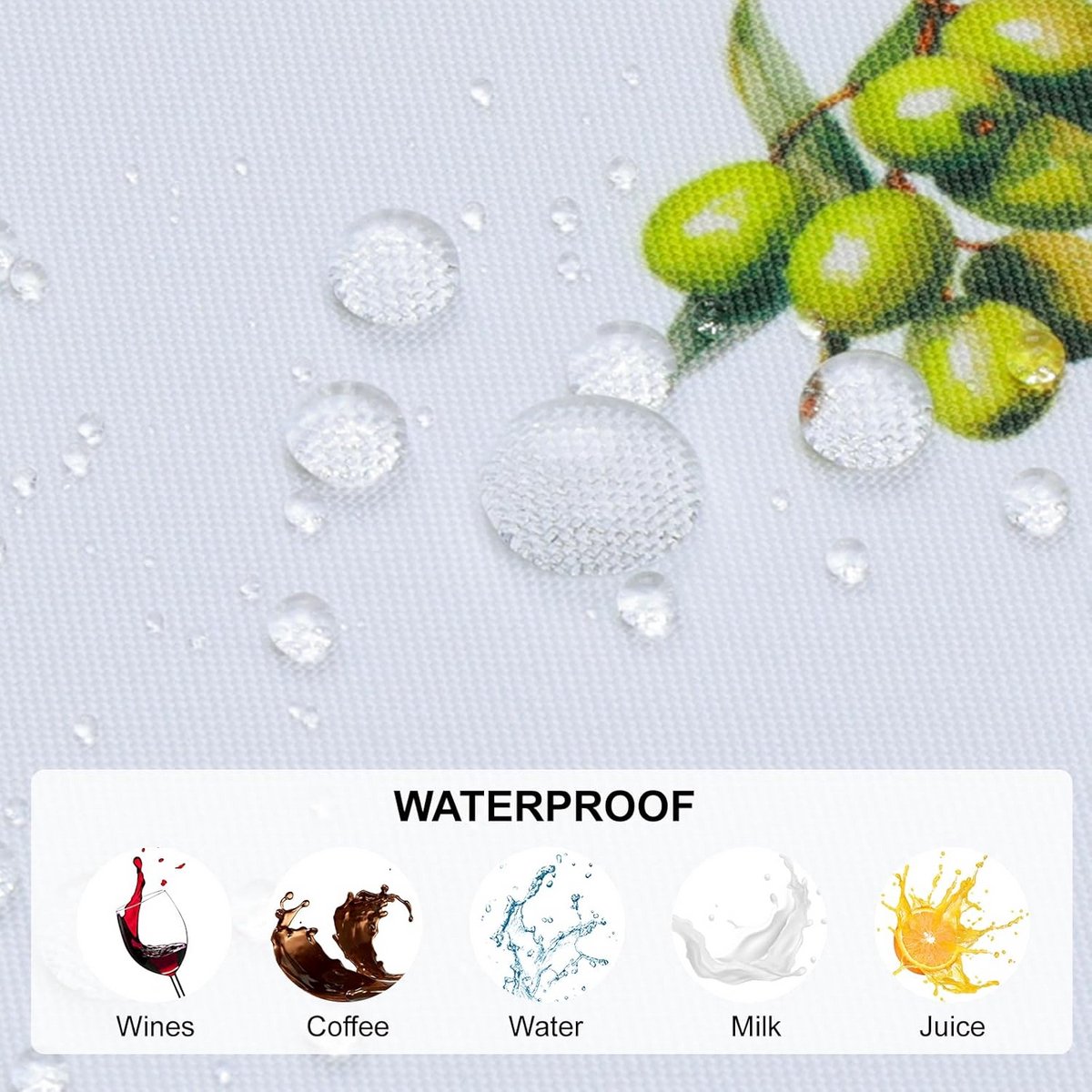 Waterdicht en Vlekbestendig Rechthoekig Tafelkleed met Olijfbladprint