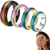 ODETOJOY Adjustable Oval Mood Ring for Men - Color