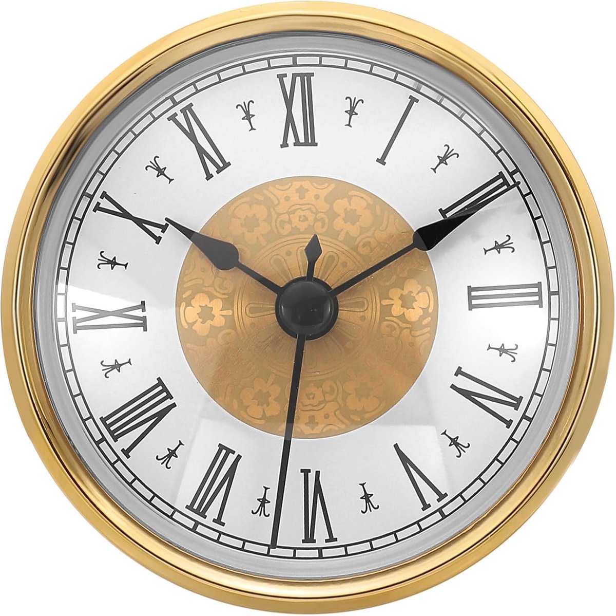 Ronde Quartz Klok Inzetstuk 80mm met Romeinse Cijfers - Stille Vervanging voor Huisdecoratie