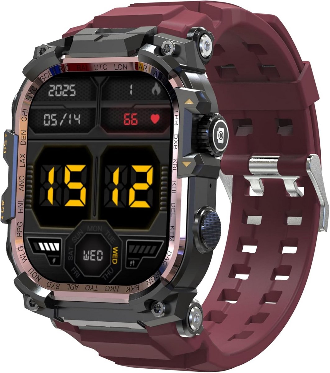 4G Smartwatch voor Heren met Roterende Camera, 3GB/32GB, AMOLED HD-Scherm, GPS, WiFi en Fitness Tracker