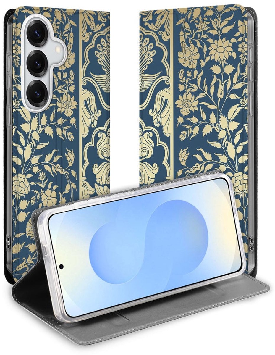 Samsung Galaxy S26 Plus Book Cover Beige Flowers