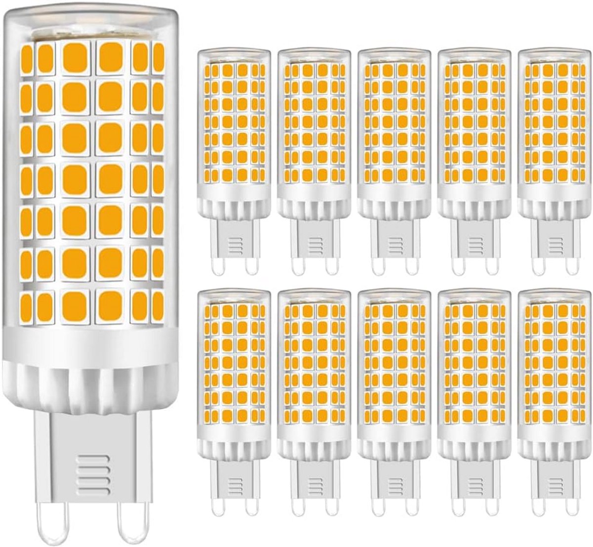 Voordelige G9 LED Lampen 9W (75W Equivalent) 750 Lumen Warm Wit 3000K - 10 Stuks