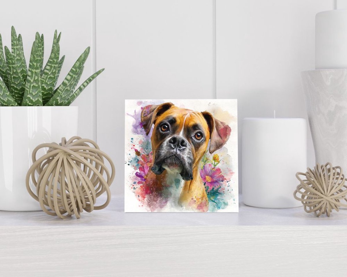 Tegel 15x15 cm met Boxer cadeau decoratie | tegeltjes met tekst | tegeltjes met spreuken | collega | oma | opa | pensioen | mama | papa | vriend