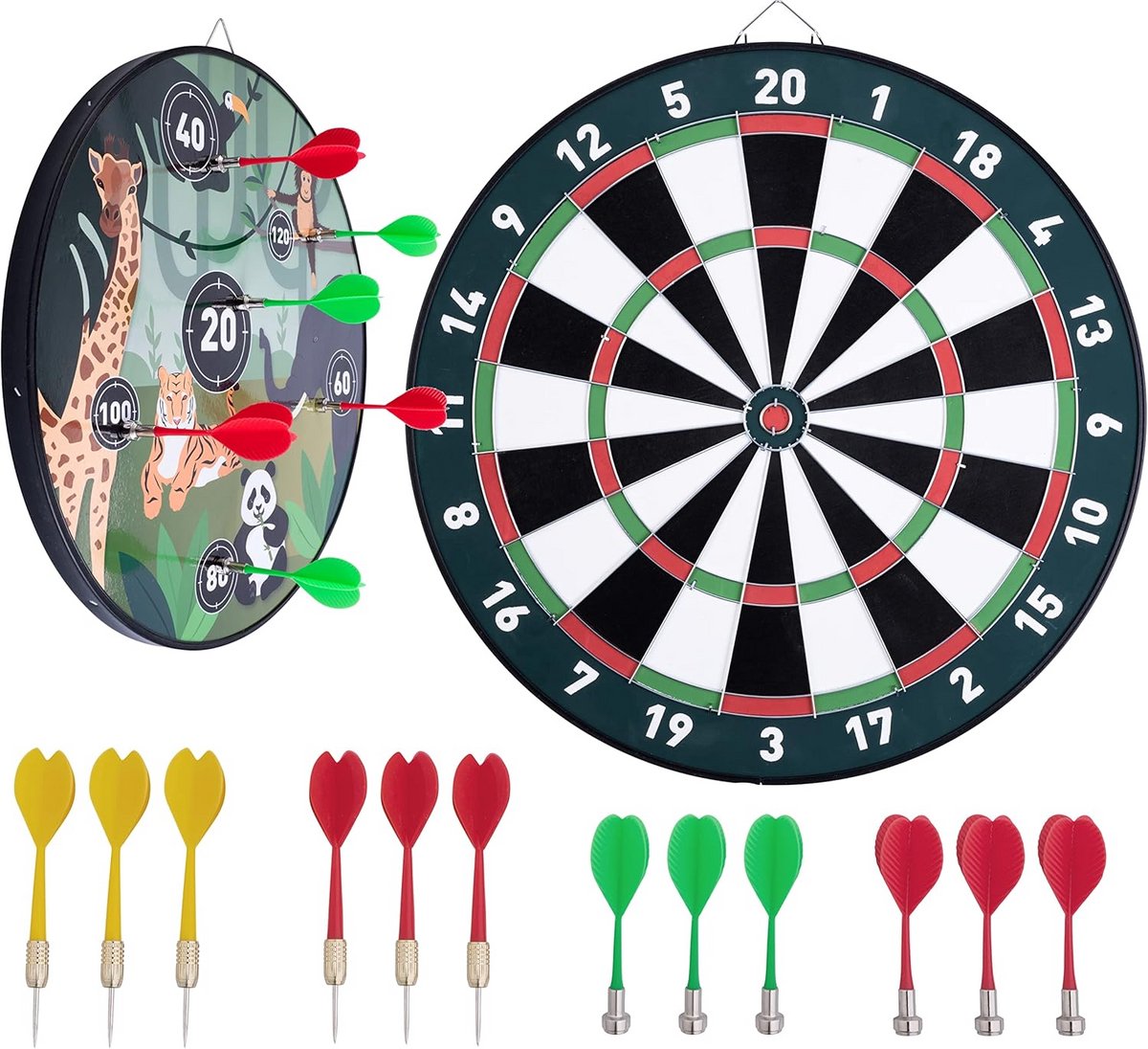 Dubbelzijdige Dartbord Set met Magneet- en Steeltjespijlen voor Kinderen