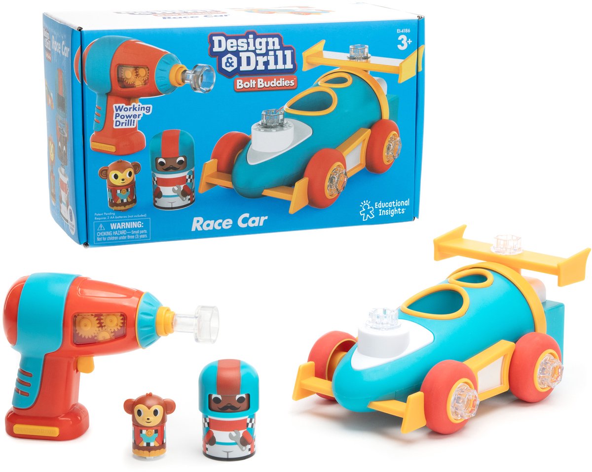 Learning Resources Design & Drill® Bolt Buddies® Race Car - 3+