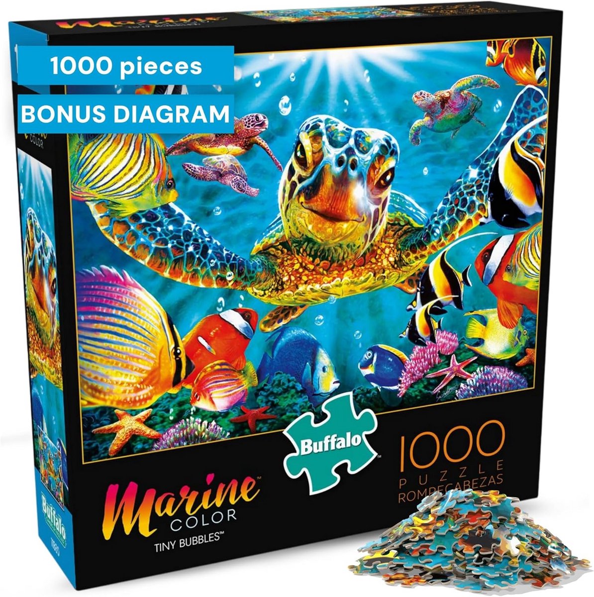 1000-delige Legpuzzel Onderwaterwereld - Dieren en Koraalrif