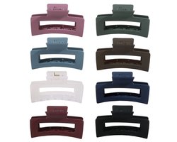 Set van 8 haarclips met dubbele tanden, groot formaat, 11 cm, geschikt voor vrouwen, antislip clipjes, met haarklemmen van verschillende diktes, kleur 5