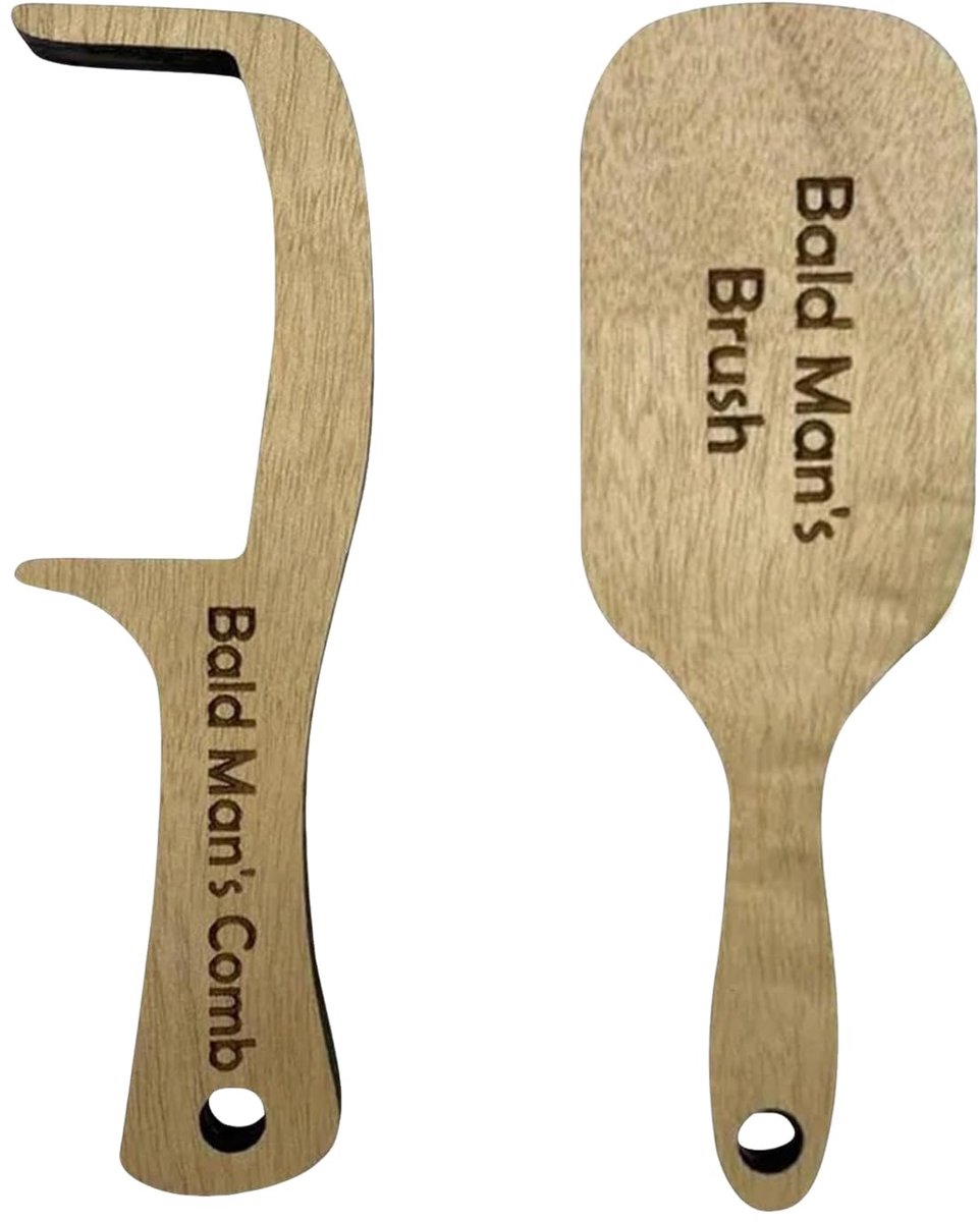 Houten Kam en Borstel Set - Creatief Ontwerp - Afmetingen 19.5 x 6.5 cm en 17 x 5 cm