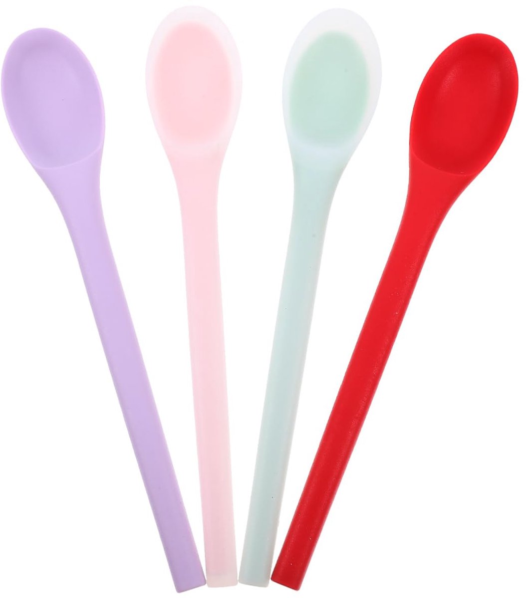 Set van 4 Siliconen Dessertlepels - Antiaanbaklaag - 20 x 3,3 cm