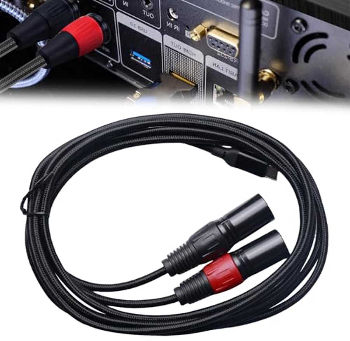 USB C naar Dual XLR Microfoonkabel - Hoge Resolutie Audio - 2 Meter Lengte