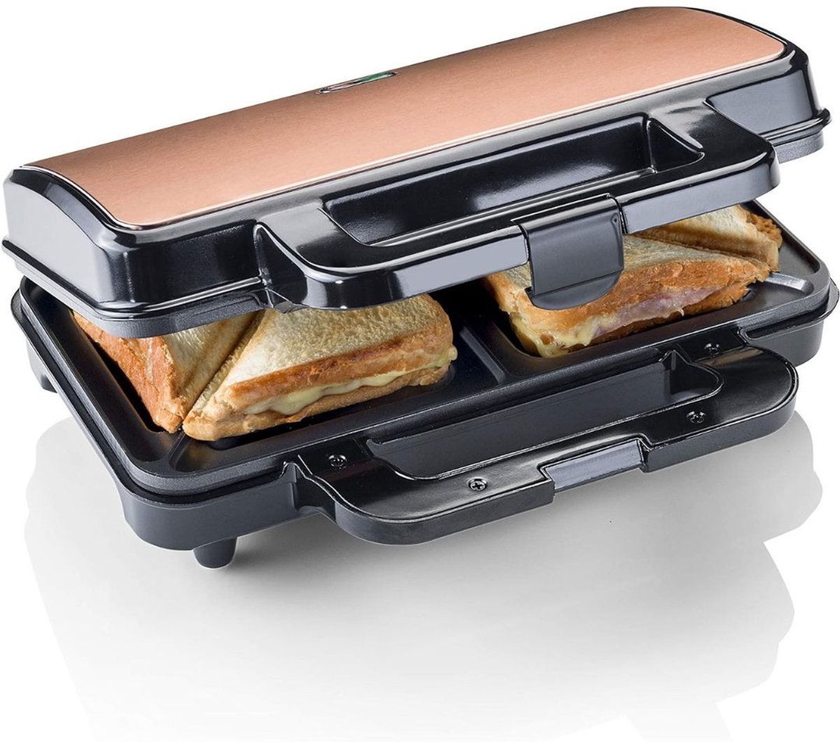 Tosti apparaat voor 2 sandwiches met antiaanbaklaag - XL Sandwichmaker - 900 watt