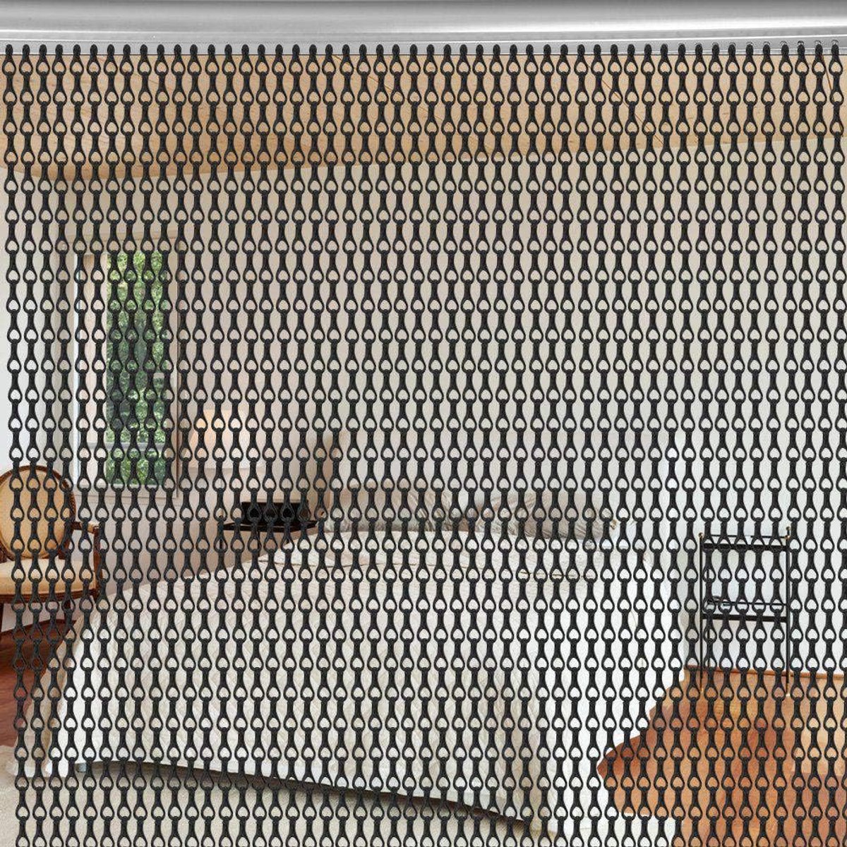 Stevig Aluminium Kettinggordijn voor Deur - Insectenwering en Inkijkbescherming