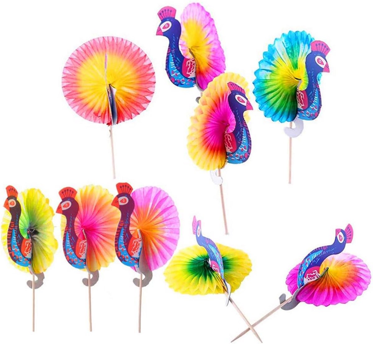 100 Stuks Cocktail Parapluutjes Diverse Kleuren voor Drankjes en Feesten