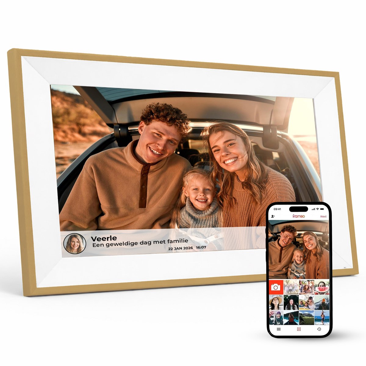 Bol.com My Green Deal-Digitale fotolijst-15.6 inch-Wifi-Frameo-32GB-Fotolijst-IPS Touchscreen-Fotokader-Digiframe-Digitale fotok... aanbieding