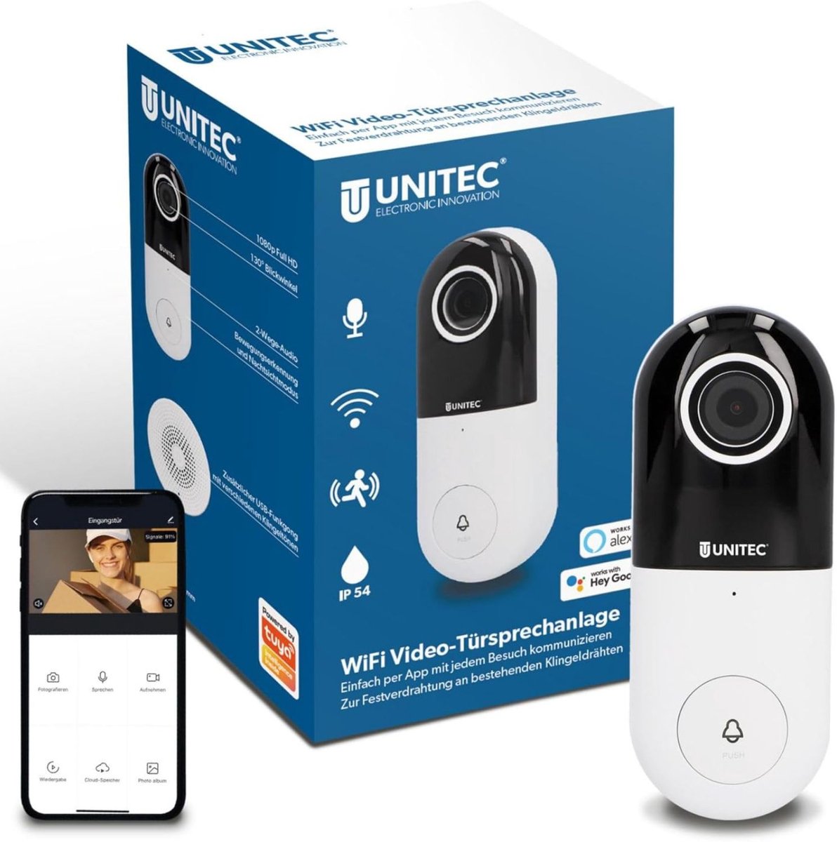 Unitec WLAN Video Deurintercom met Camera - afbeelding 2