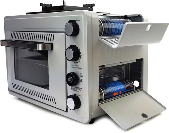 Eurocatch Draagbare Gasoven op 227 g Gasbusjes - Camping Oven met Brander - 25,2 Liter - 2,1 kW - Elektronische Ontsteking - Outdoor & Thuisgebruik - incl. 12 gasbusjes van Eurocatch — afbeelding 5