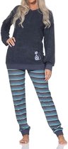 Normann dames badstof pyjama met manchetten + schattig dierenmotief – ook in grote maten