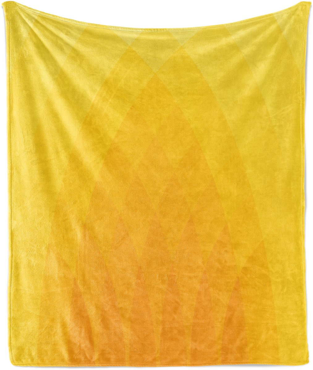 ABAKUHAUS Gele Zachte Flanellen Fleece Deken, Moderne Kleuren, Gezellige Pluche Plaid, 125 x 175 cm, Oranjegeel