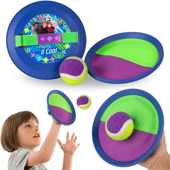 DISNEY Frozen CATCH-BALL De bal vangen in schijven, gooien en vangen, klittenbandpallets + bal