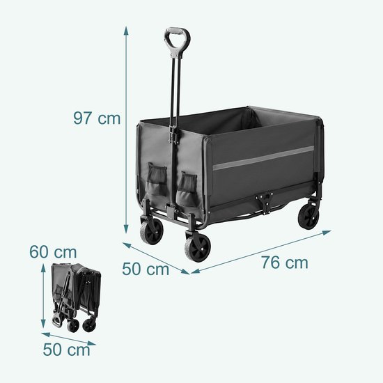 bolderwagen - grijs - 50x97x76 cm - voor kinderen van Merkloos — afbeelding 5
