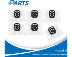 Rowenta X-Plorer Serie 90+ RR8797WH Stofzakken (6 Stuks, Plus.Parts® alternatief voor ZR200540)