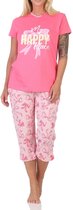 Normann dames Capri pyjama korte mouw pyjama in een klassieke look met strikken als motief