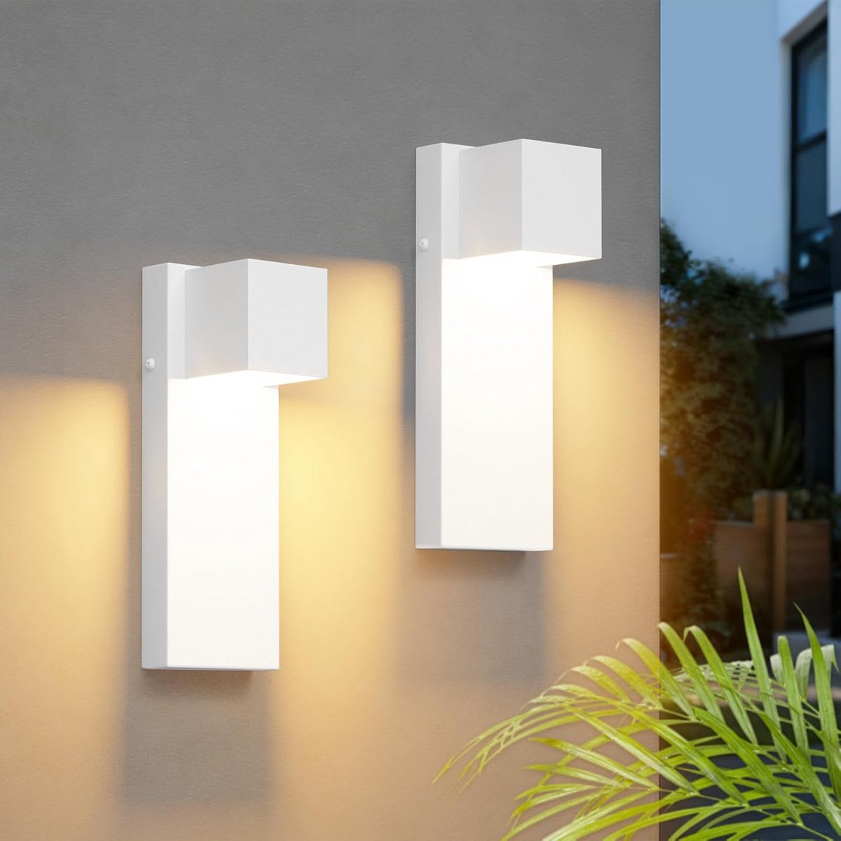 Set van 2 LED Buitenwandlampen 16W IP65 - Warm Wit Licht voor Tuin, Balkon en Hal