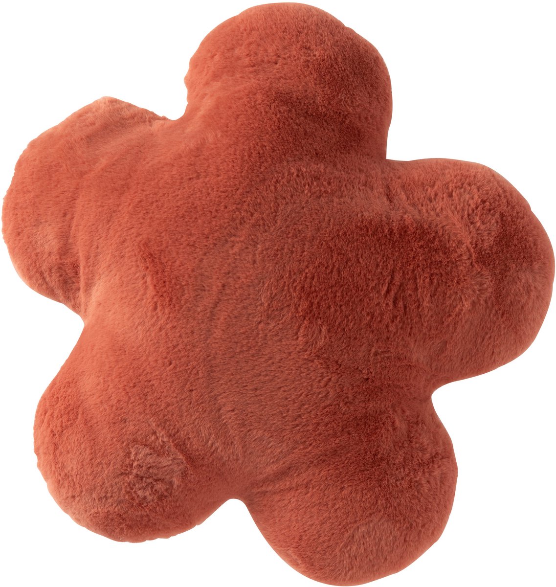 J-Line kussen Bloem - polyester - terracotta Bruin