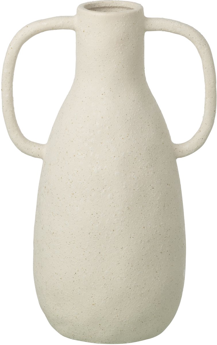 J-Line vaas Jodi - steengoed - wit - small