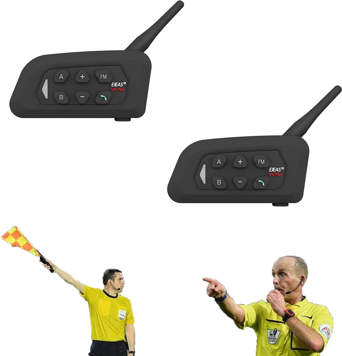 Draadloos Communicatiesysteem Scheidsrechters Headset - Intercom voor Sporten (2 Stuks)