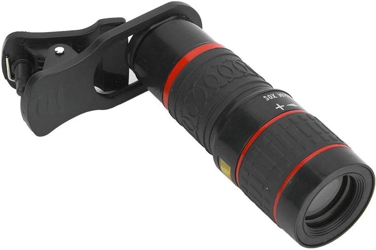 Allecto- Universele 20x Camera Lens - Smartphone Tablet PC - Zoom Lens Telefoonclip - Zwart.