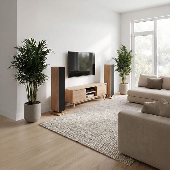 Audizio Arco passieve HiFi speakerset - Vloerstaande zuil luidsprekers - 320W - Houtlook — afbeelding 5