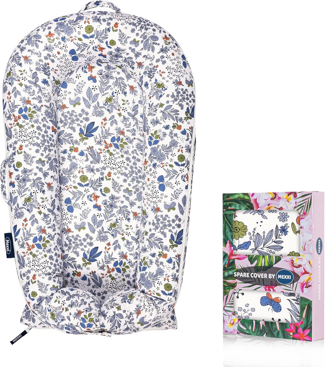 Reservehoes Babynestje - Extra Omslag - Baby Comfort - Hypoallergeen Katoen - 99 x 74 cm - Bloemenprint