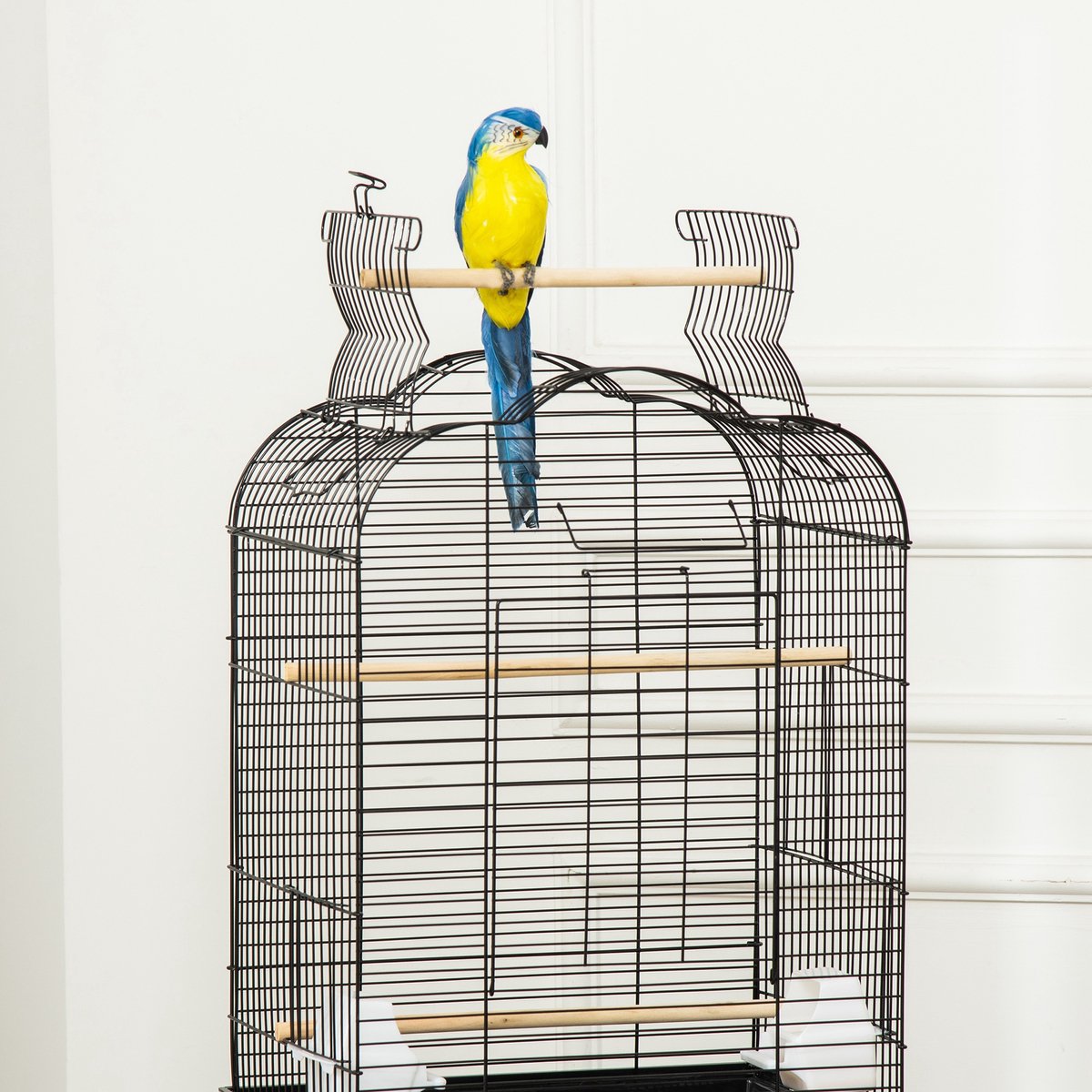 PawHut Vogelkooi 46x36x130cm - Staaldraad met standaard thumbnail 2