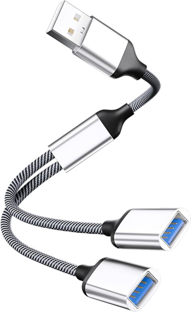 USB 2.0 Splitter Adapter 1-naar-2 voor Gegevensoverdracht en Poortuitbreiding