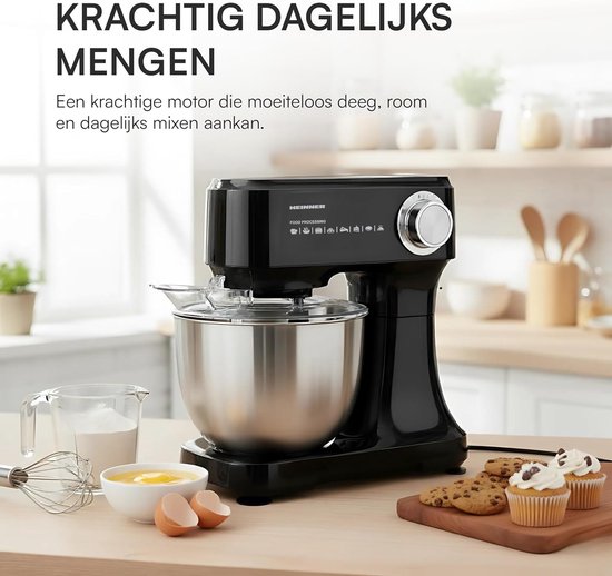 Planetaire Keukenmachine met 600W Vermogen en RVS Kom van Merkloos — afbeelding 5