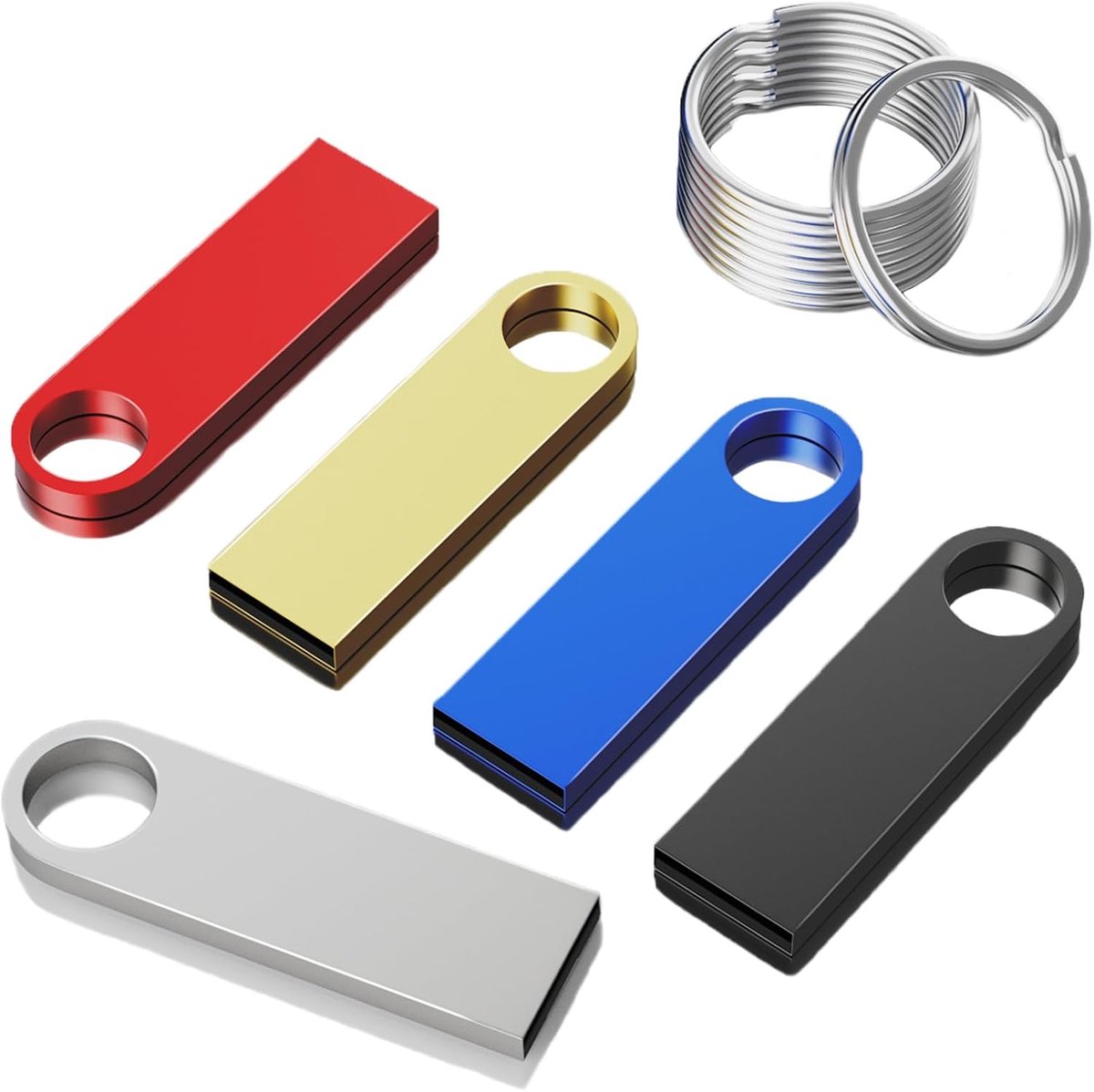 5 Stuks 32GB USB 2.0 Geheugensticks Waterdicht Metaal USB Stick Set Meerkleurig