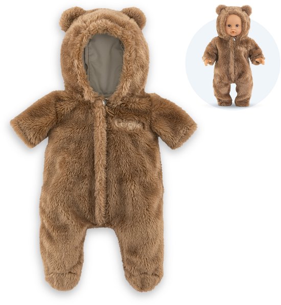 Corolle poppenkostuum beren onesie bruin - 30cm poppen kleding. — afbeelding 4