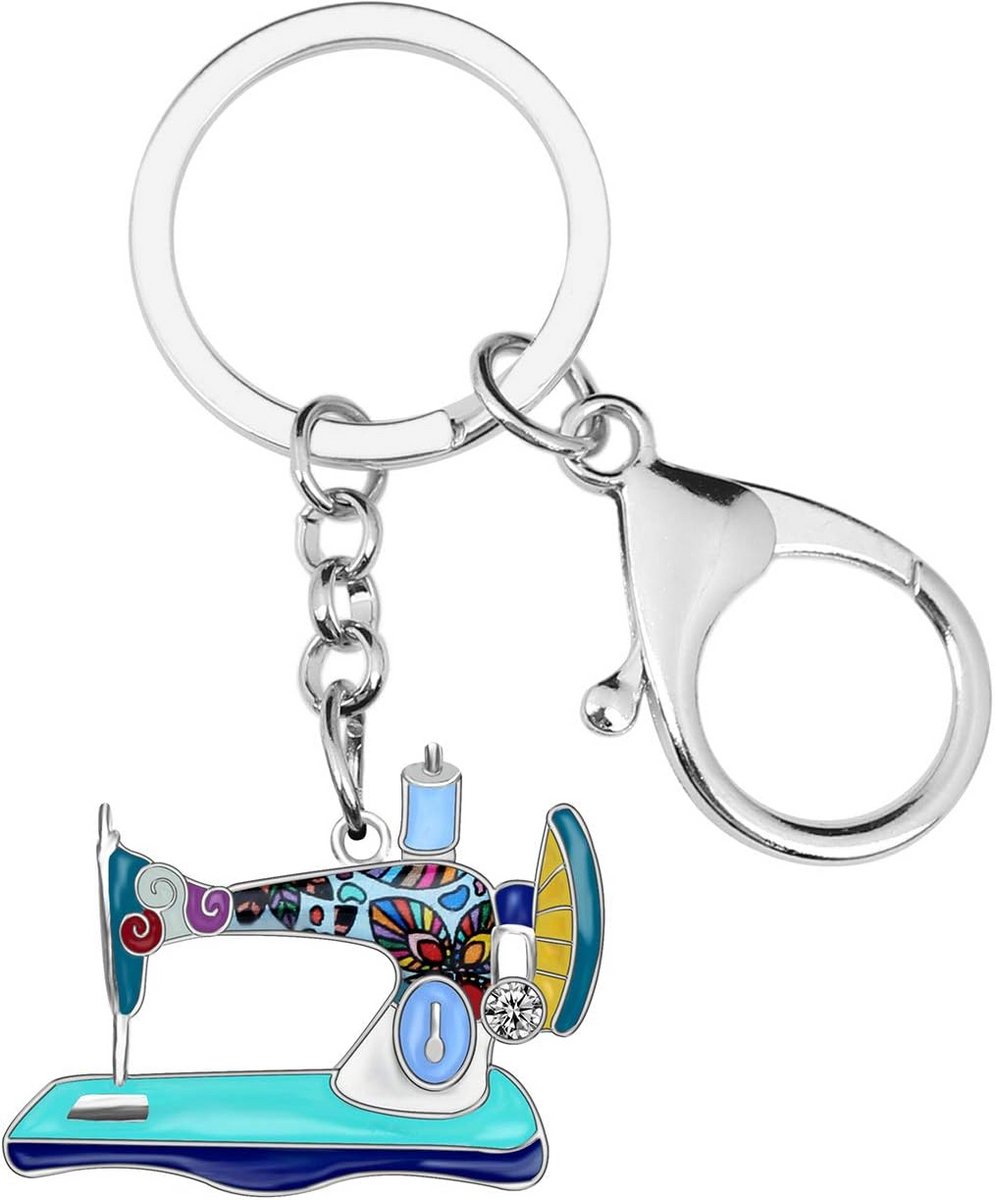 Sleutelhanger Naaimachine Emaille Stijlvolle Accessoire voor Dames en Meisjes