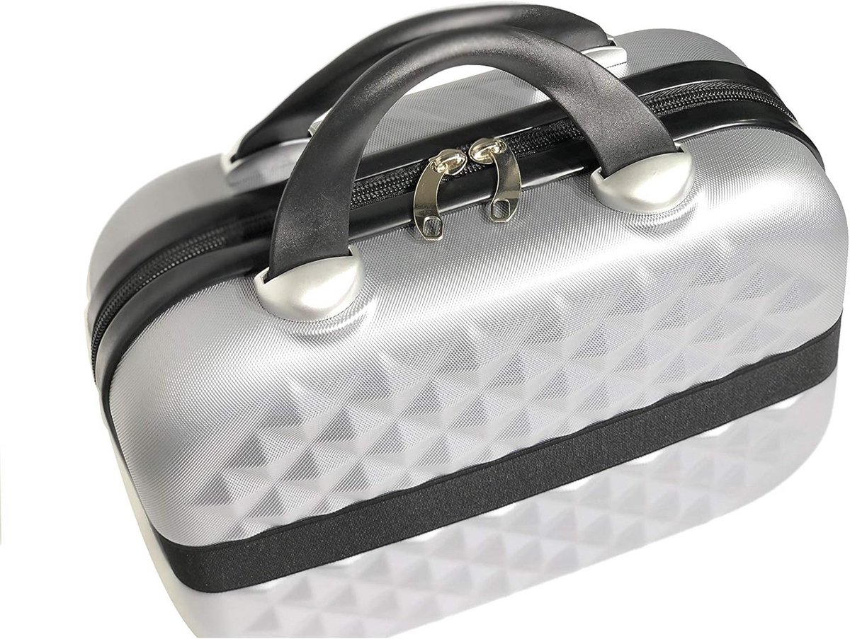 Zilveren Handtasje Binnenkoffer - 13 Inch - Compacte Schooneheidskoffer