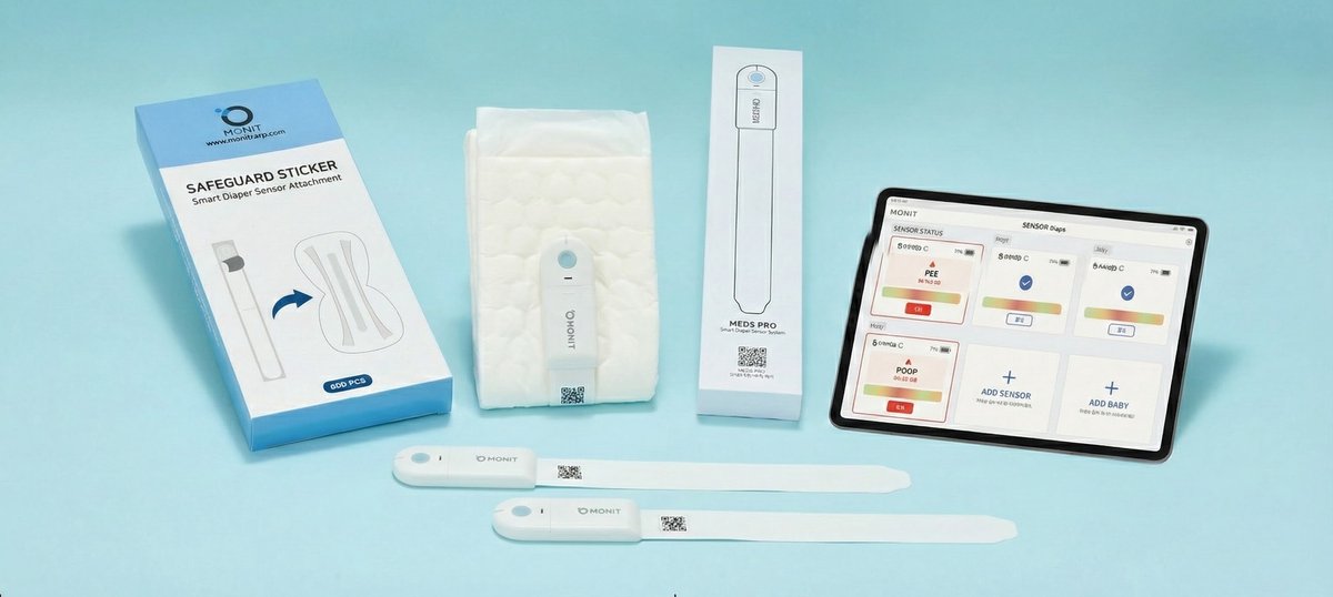 MONIT MECS Pro Smart Diaper Care Kit - Luiersensor met Samsung Tablet - Compleet Pakket