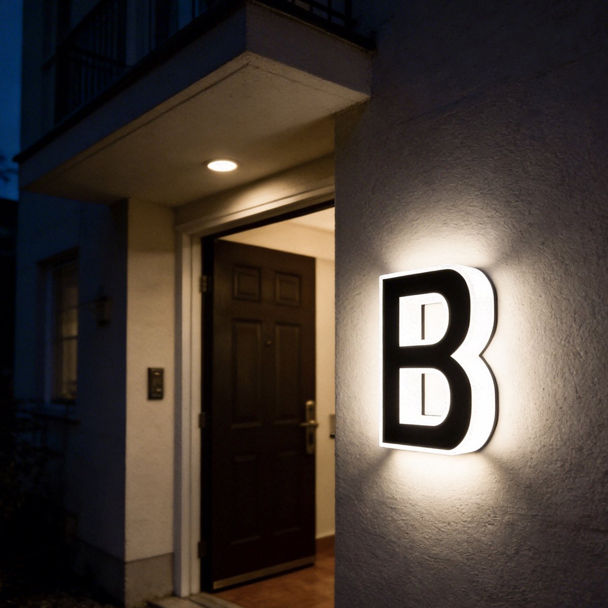 LED-Deurnummerverlichting - Groot Lettertype - Buitenhuisbord - Geschikt Voor Deuren, Poorten, Woningen, Winkels (B)
