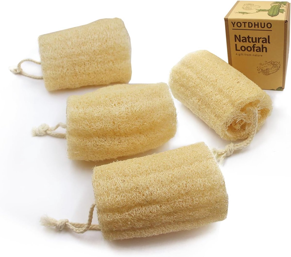 Natuurlijke Exfoliërende Luffa Spons voor Douche en Bad - 4 Stuks