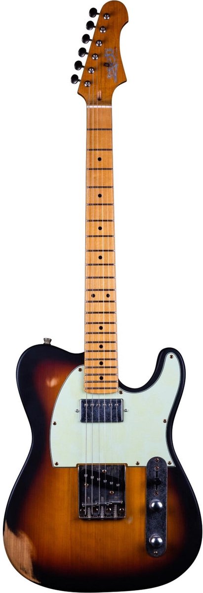 JET JT-350 RLC SB T-style Elektrische Gitaar SH Alnico Relic Maple Toets Sunburst