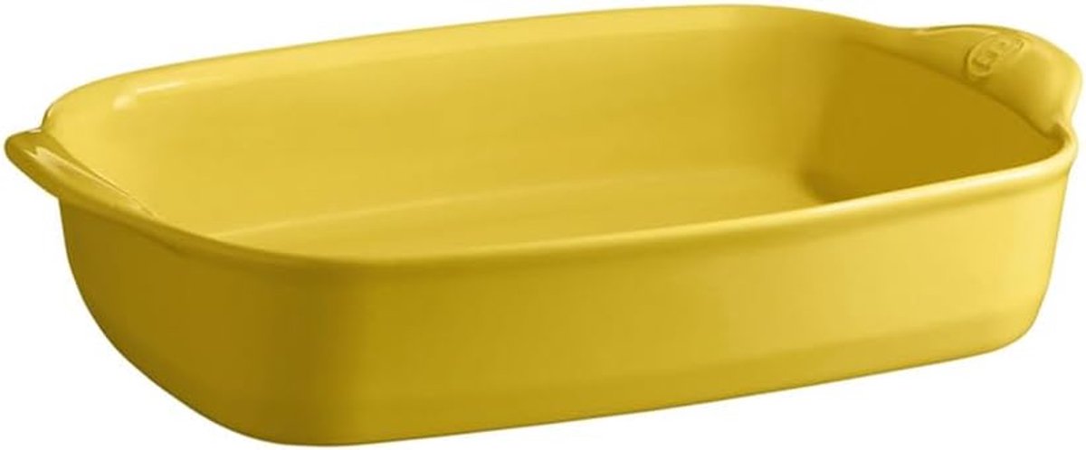 Ovenschaal Rechthoekig Keramiek Geel 36x23cm - Geschikt voor Oven, Grill en Vriezer
