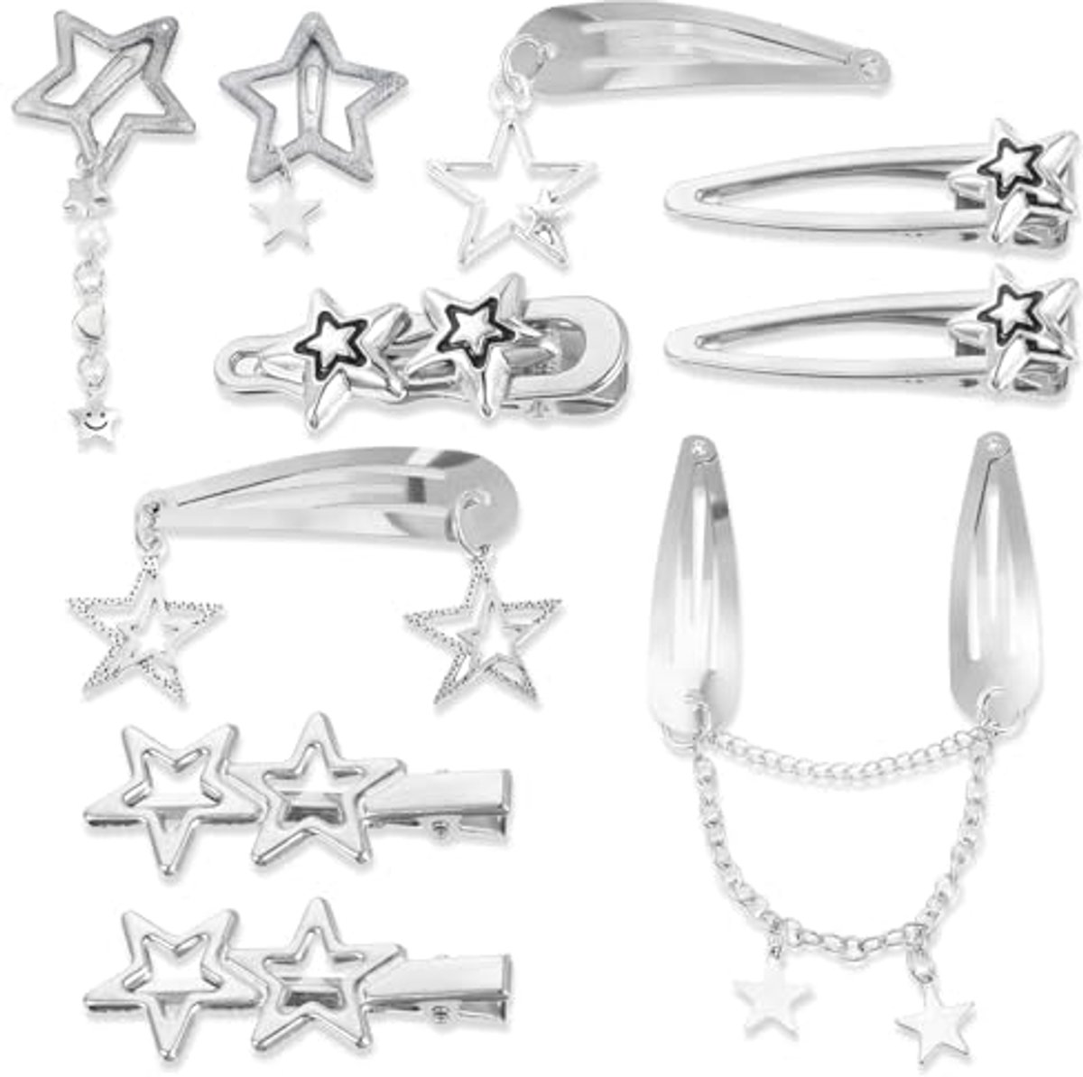 Haarspelden - Y2K Stervorm - 10 Stuks, Retro Haarschmuck voor Dames